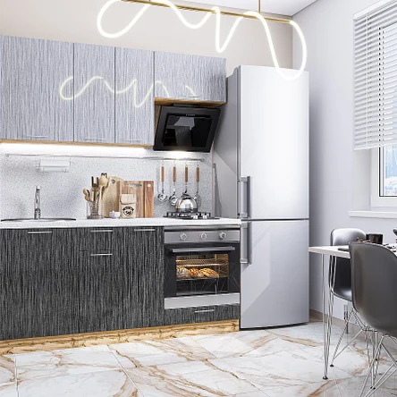 Валерия-М-06 Серый металлик дождь светлый/Черный металлик дождь