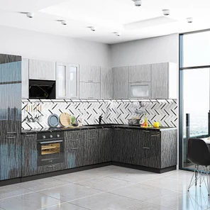 Валерия-М-05 Серый металлик дождь светлый/Черный металлик дождь