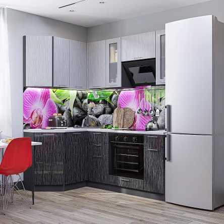 Валерия-М-04 Серый металлик дождь светлый/Черный металлик дождь