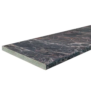 Столешница Hard-38U Прямая Мрамор черный